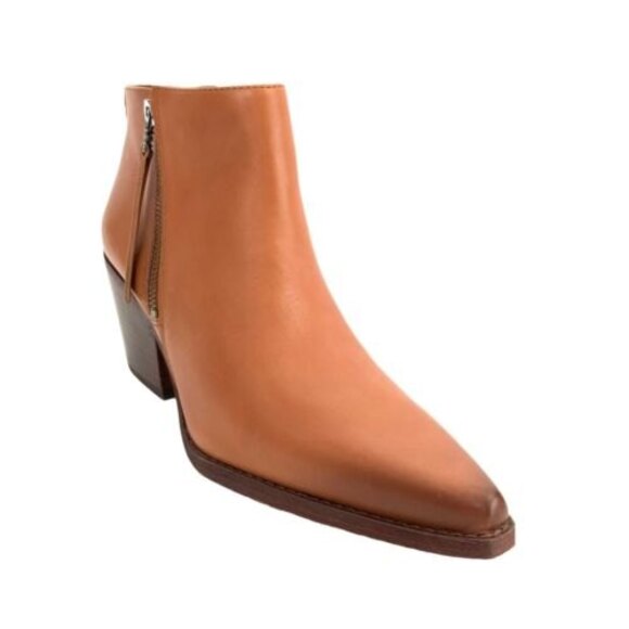 Sam Edelman Bootie Size 8.5 Brown Leather Walden Double Zip - Picture 1 of 11